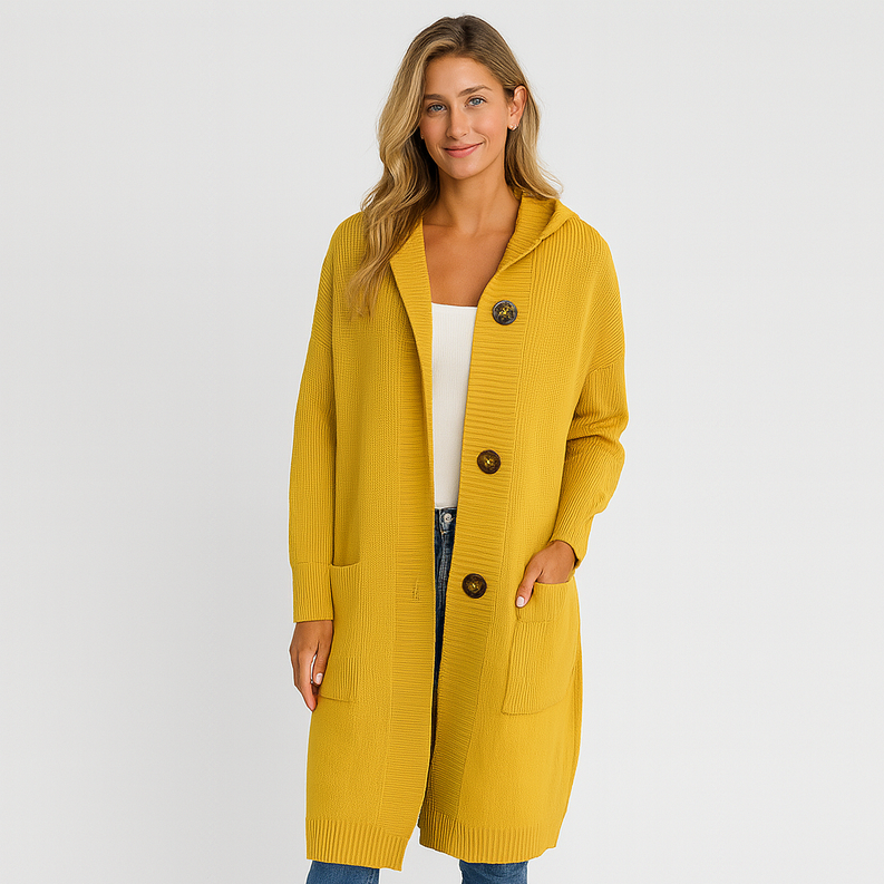 Noelle | Blød, lang strikket cardigan