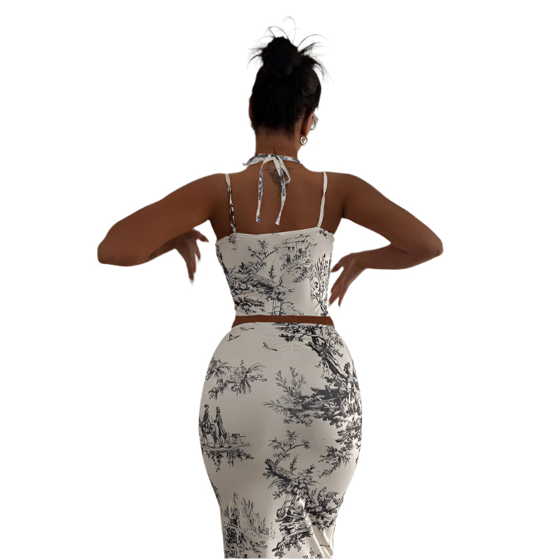 Yasmin - Midikjole med blomsterprint i bomuld