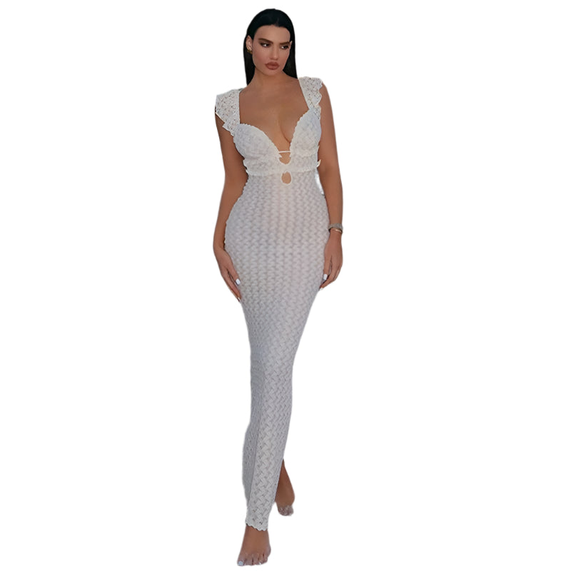 Mira-rose - Innovativ bodycon-kjole med udskæring