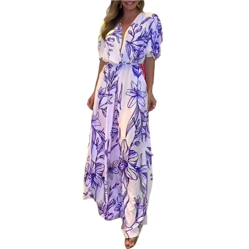 Kate - Blomster jumpsuit med brede ben