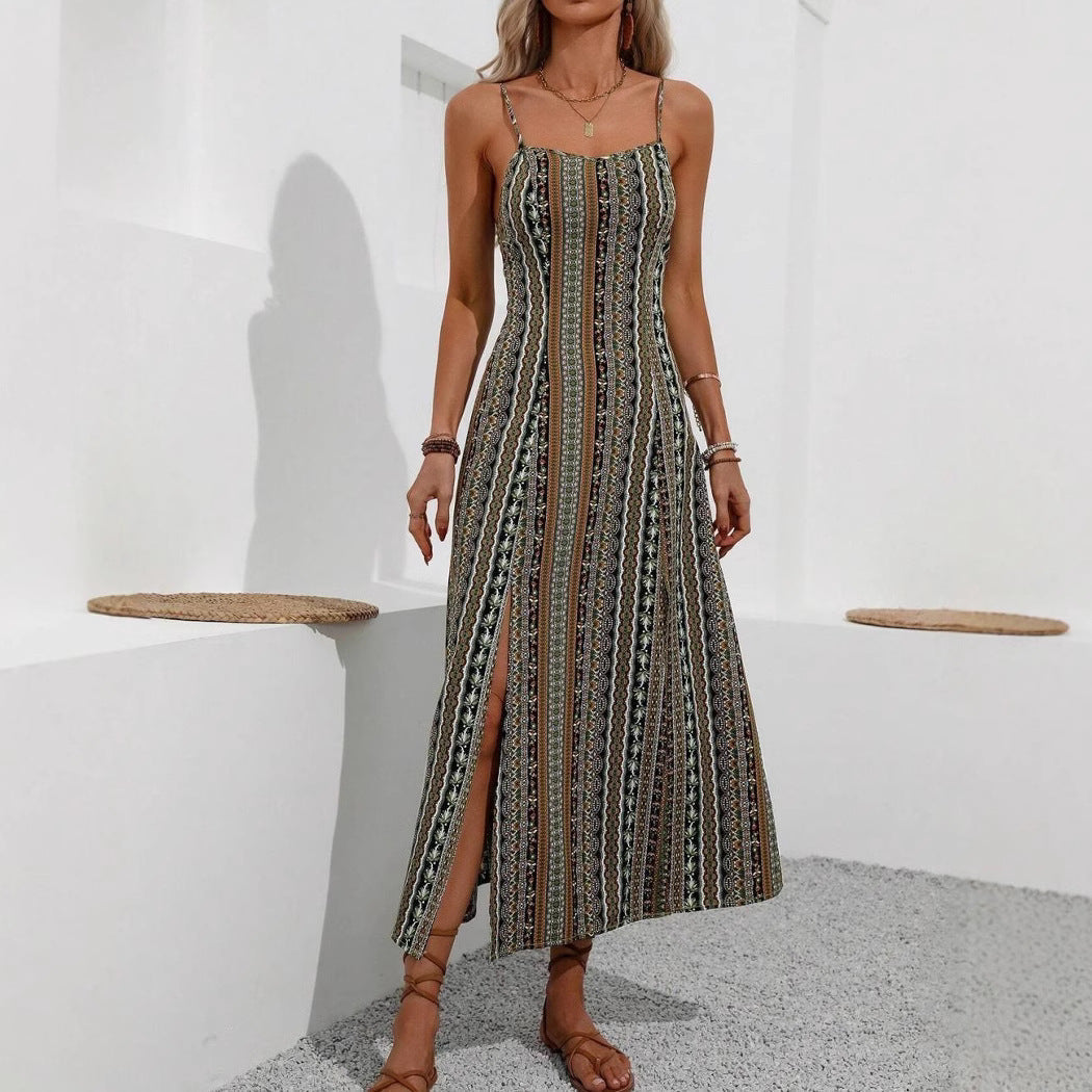 Rennee - Strapback stribet kjole