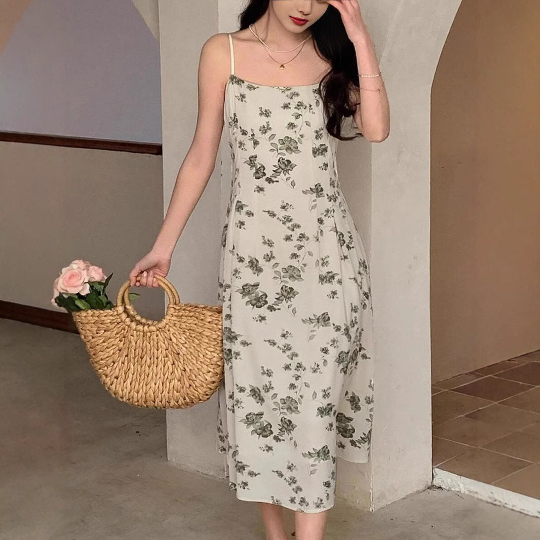 Daisy - Printet blomstret lang kjole