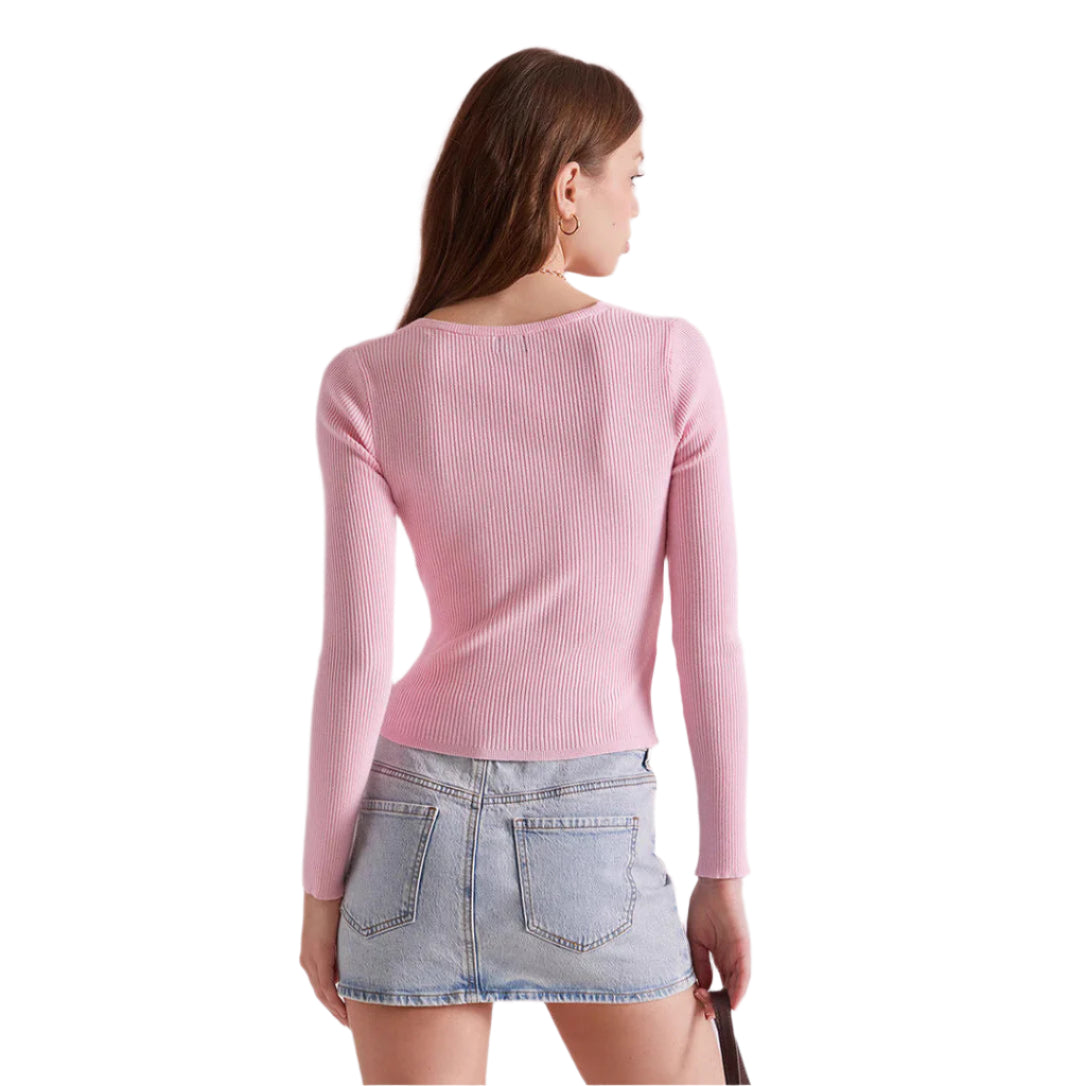 Erin - Langærmet top med dyb V-udskæring