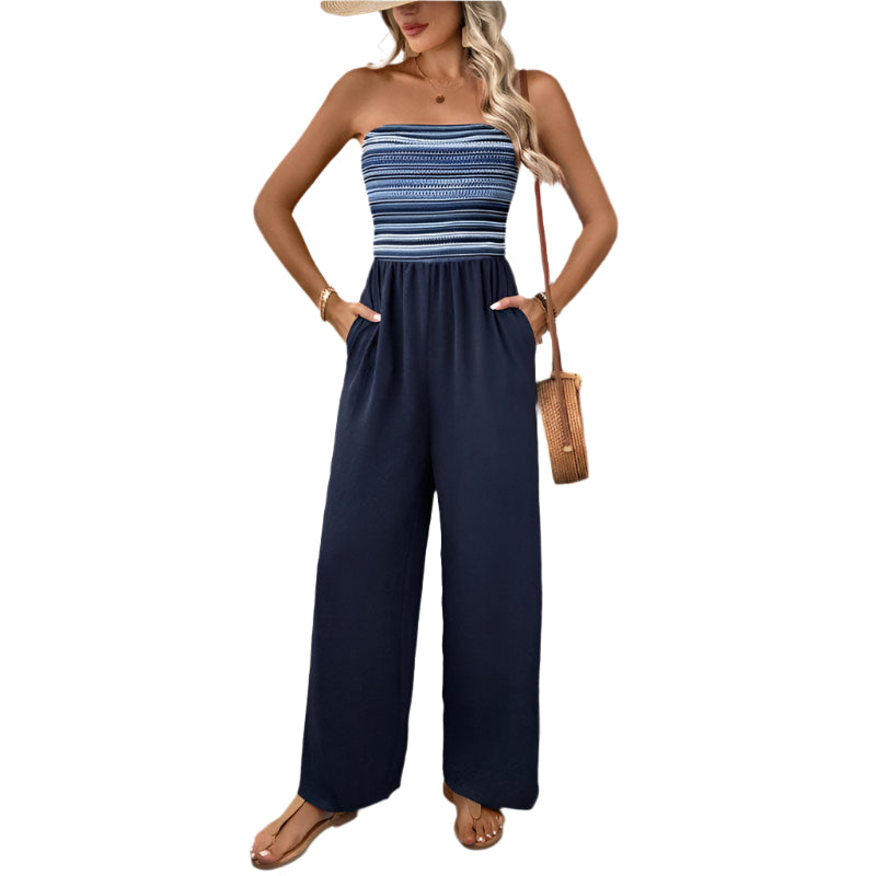 Belinda - Bandeau jumpsuit med brede ben
