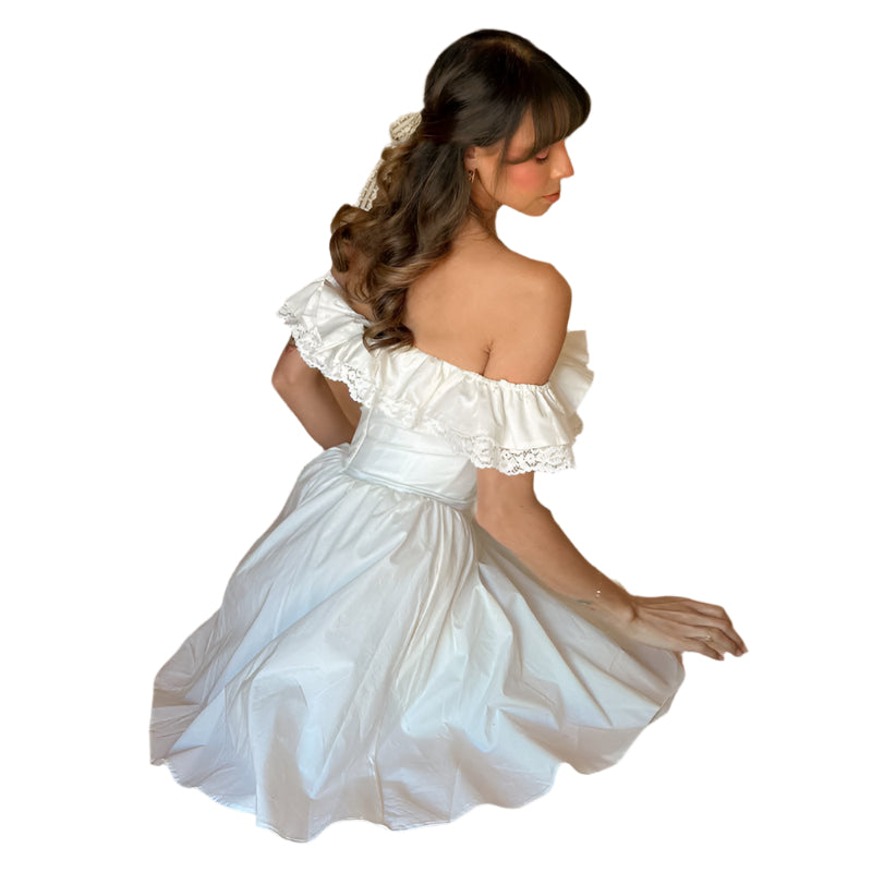 Gabriella - Off-skulder elegant sløjfe sommerkjole