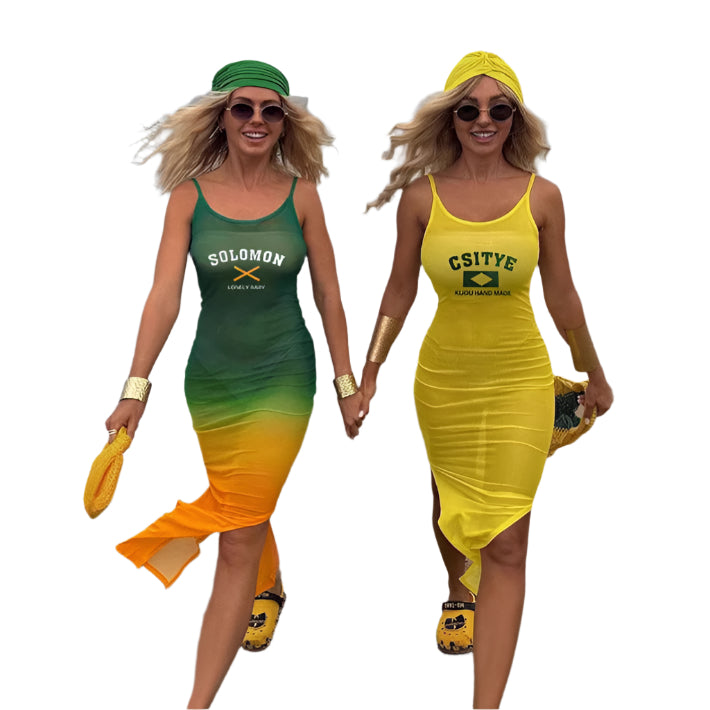 Elodie - Figursyet maxikjole med gennemsigtigt mesh