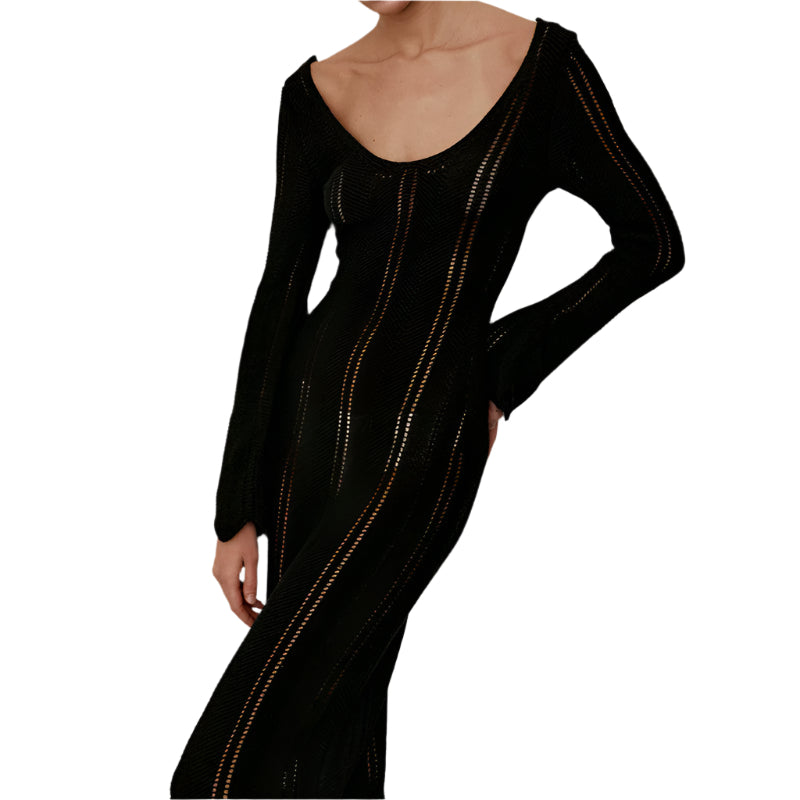 Zaria - Elegant strikkjole med brede ærmer