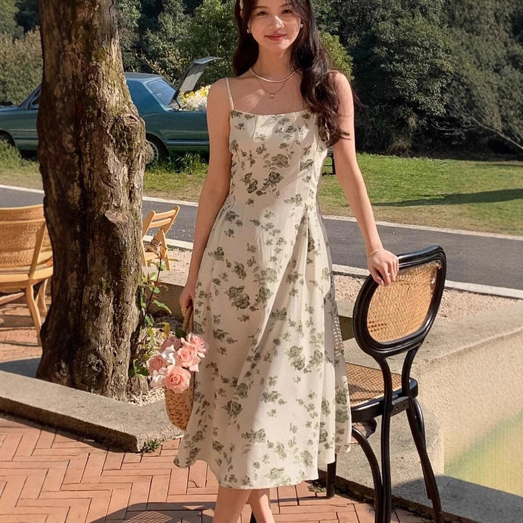 Daisy - Printet blomstret lang kjole