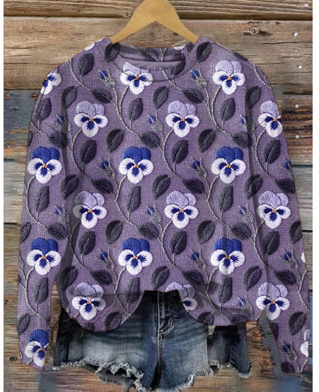 Elvie - Løstsiddende langærmet skjorte med blomsterprint