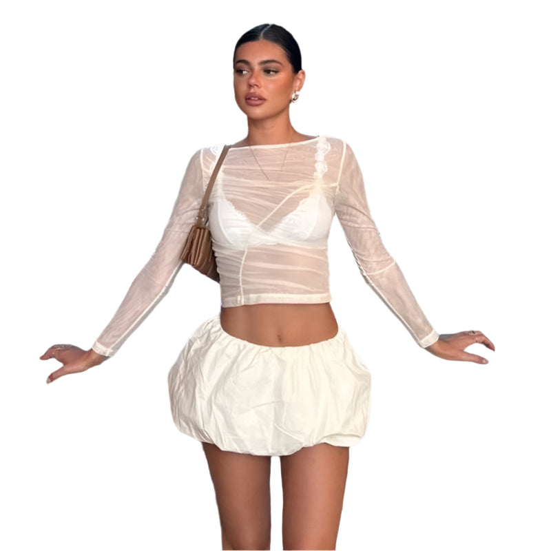 Alona - Langærmet top i omslagsdesign