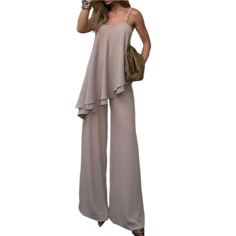 Carly - Voluminøst jumpsuit med flæsedetaljer