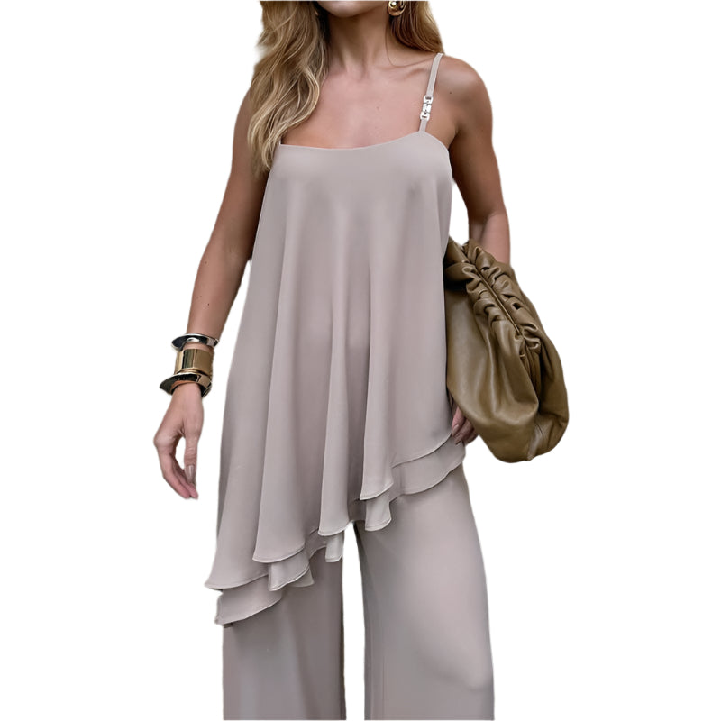 Carly - Voluminøst jumpsuit med flæsedetaljer