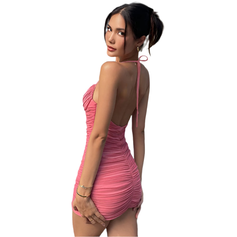 Grace - Figurnær minikjole med flæser