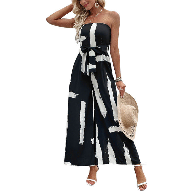 Cattleya - Stropløs jumpsuit med brede ben