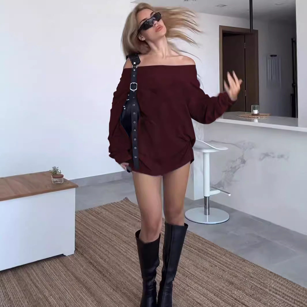 Doreen - Off-Shoulder Løs Kort Kjole