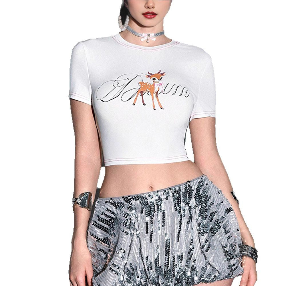 Zephyra - Crop top med legende dyremotiver