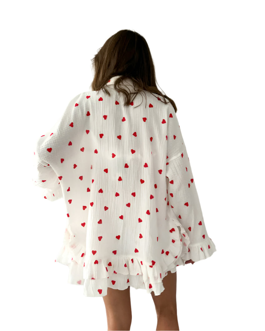 Vanessa - Hjertemønster behageligt 3-delt sæt