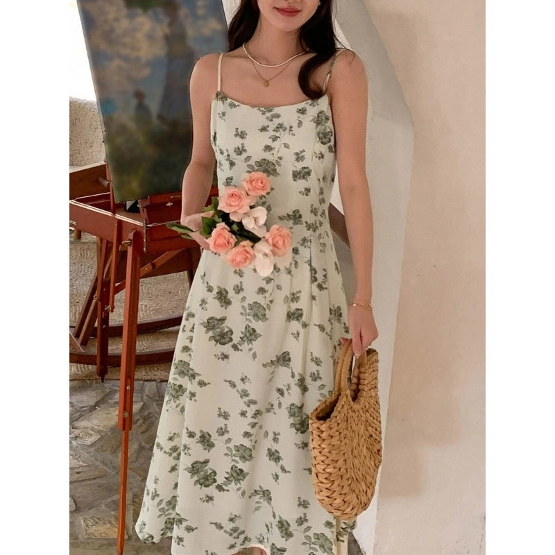 Daisy - Printet blomstret lang kjole