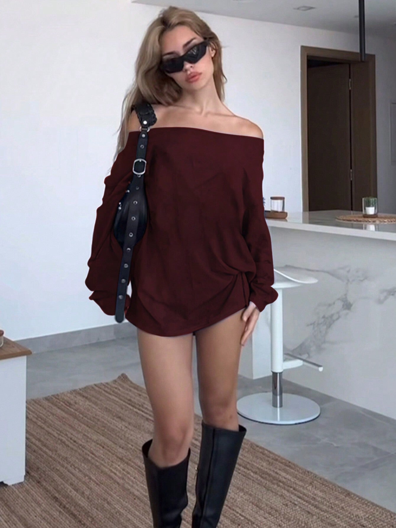 Doreen - Off-Shoulder Løs Kort Kjole