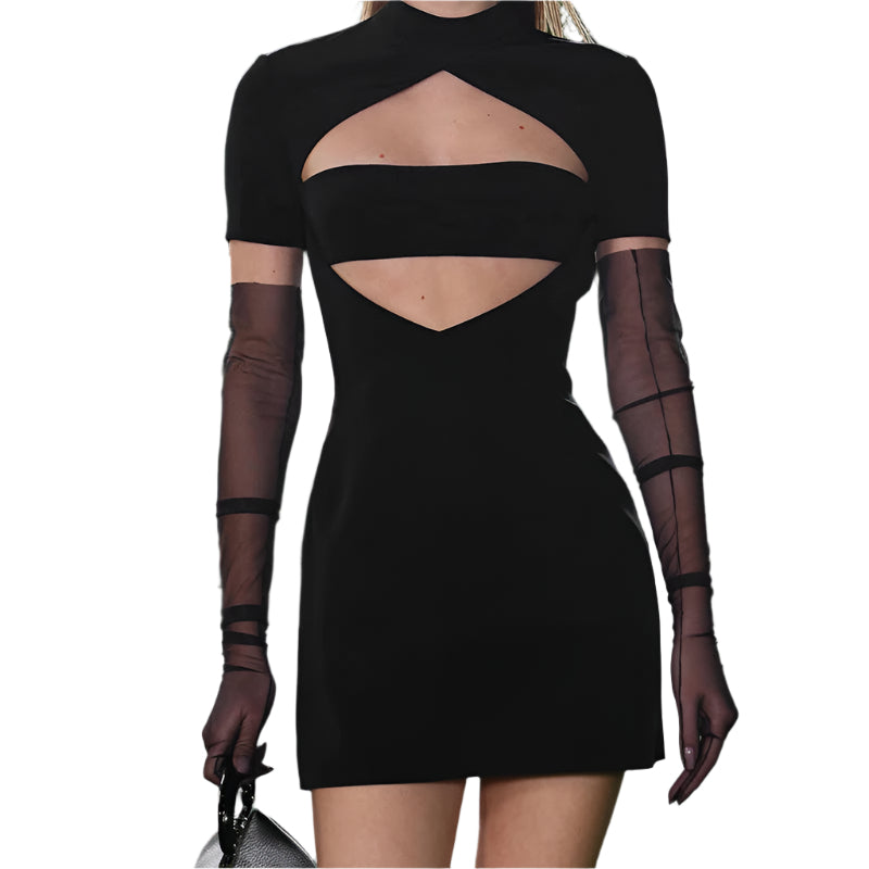 Esme - Udskåret minikjole med moderne stand-up krave