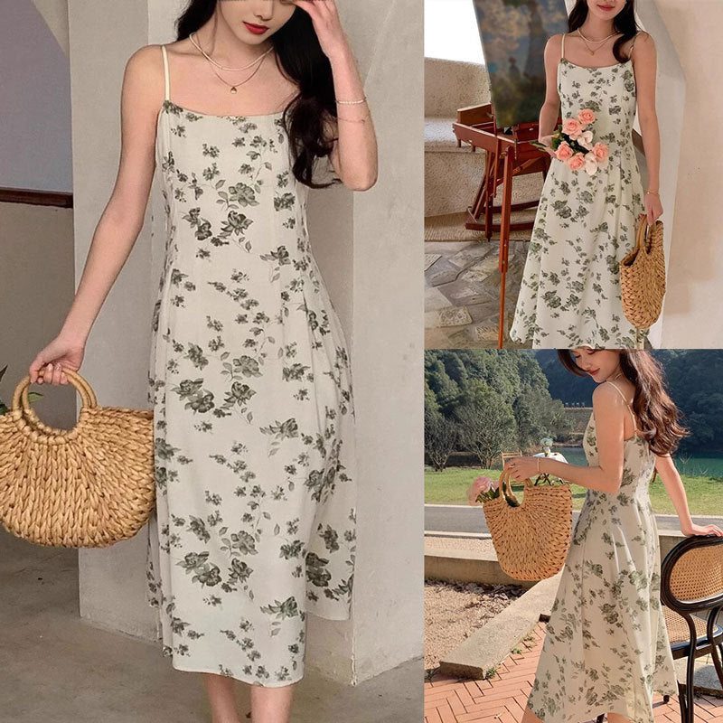 Daisy - Printet blomstret lang kjole