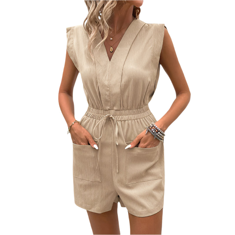 Danica - V-hals med elastisk talje jumpsuit