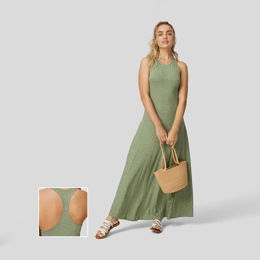 Natasha - Lang swingkjole i slim design