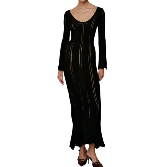 Zaria - Elegant strikkjole med brede ærmer