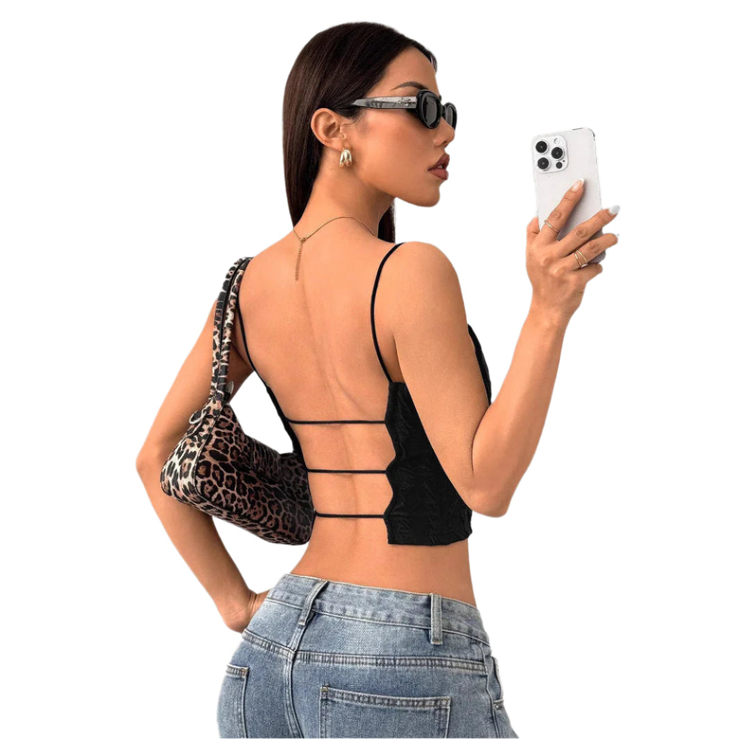 Zaria - Top med smalle spaghettistropper