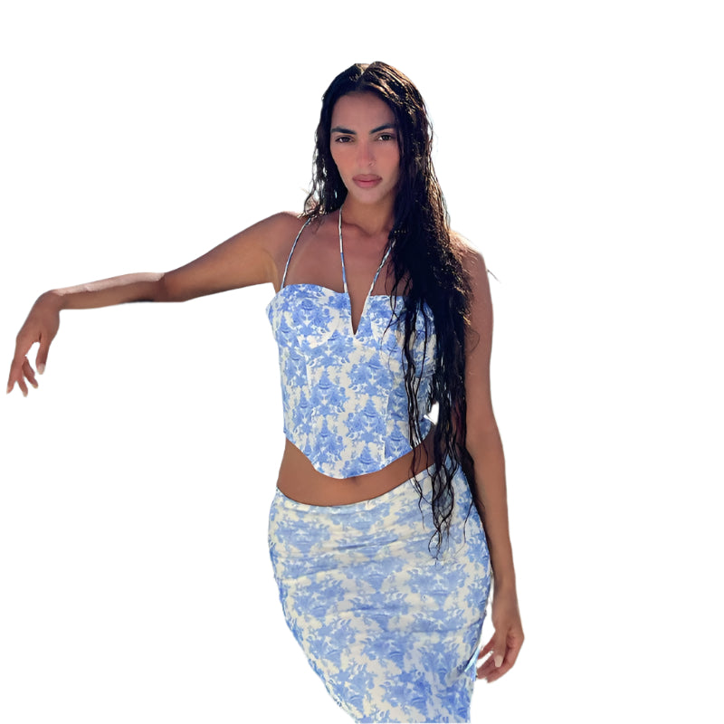 Yasmin - Midikjole med blomsterprint i bomuld