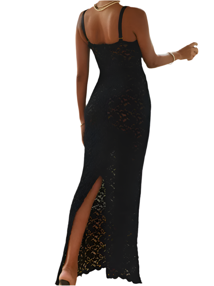 Laurice - Lang kjole med blonder