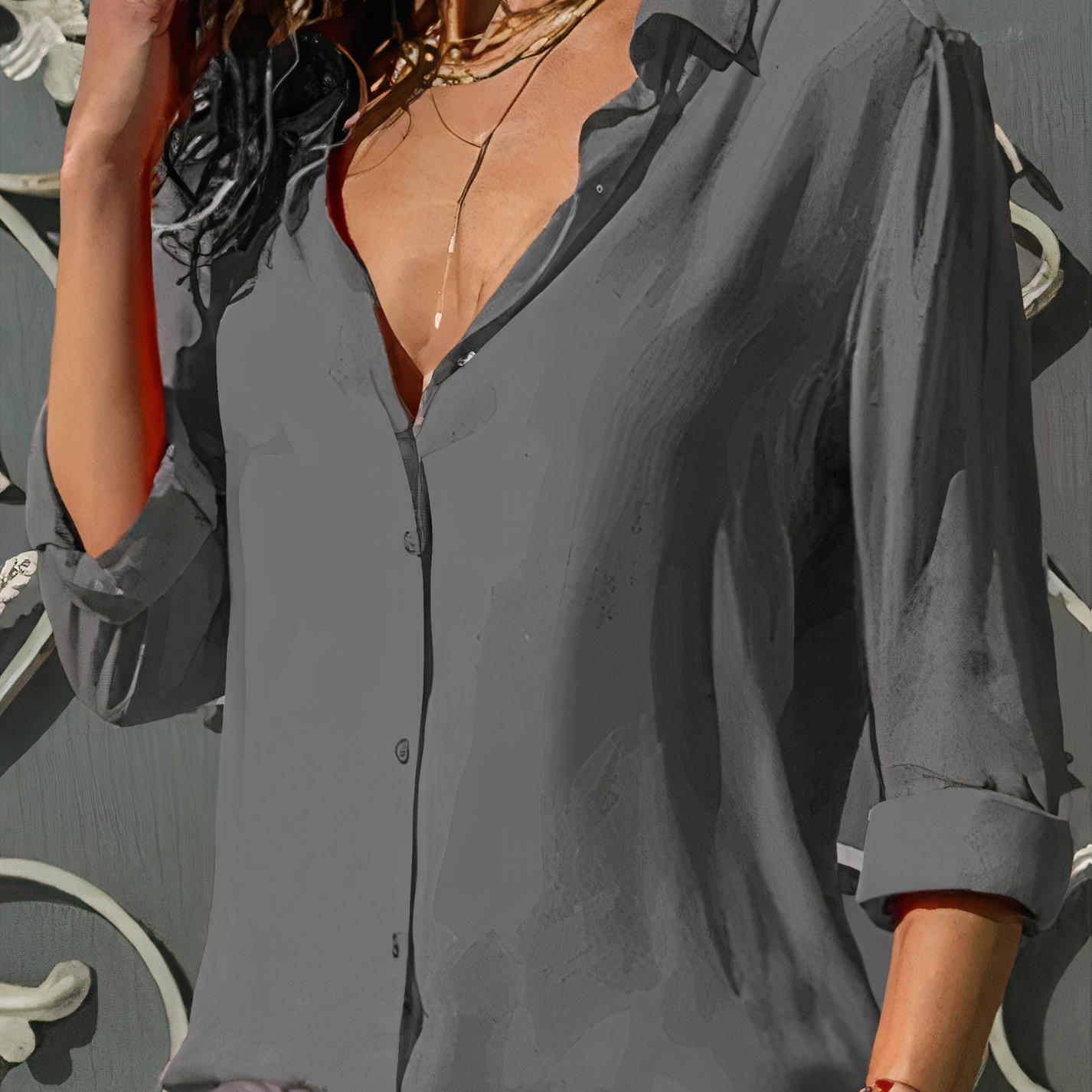 Victoria - Elegant chiffonbluse