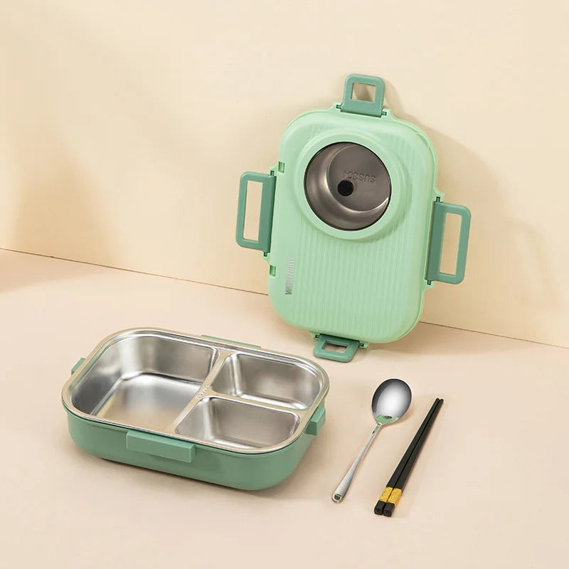 Madkasse i Rustfrit Stål – 3 Rum & Lækagesikker