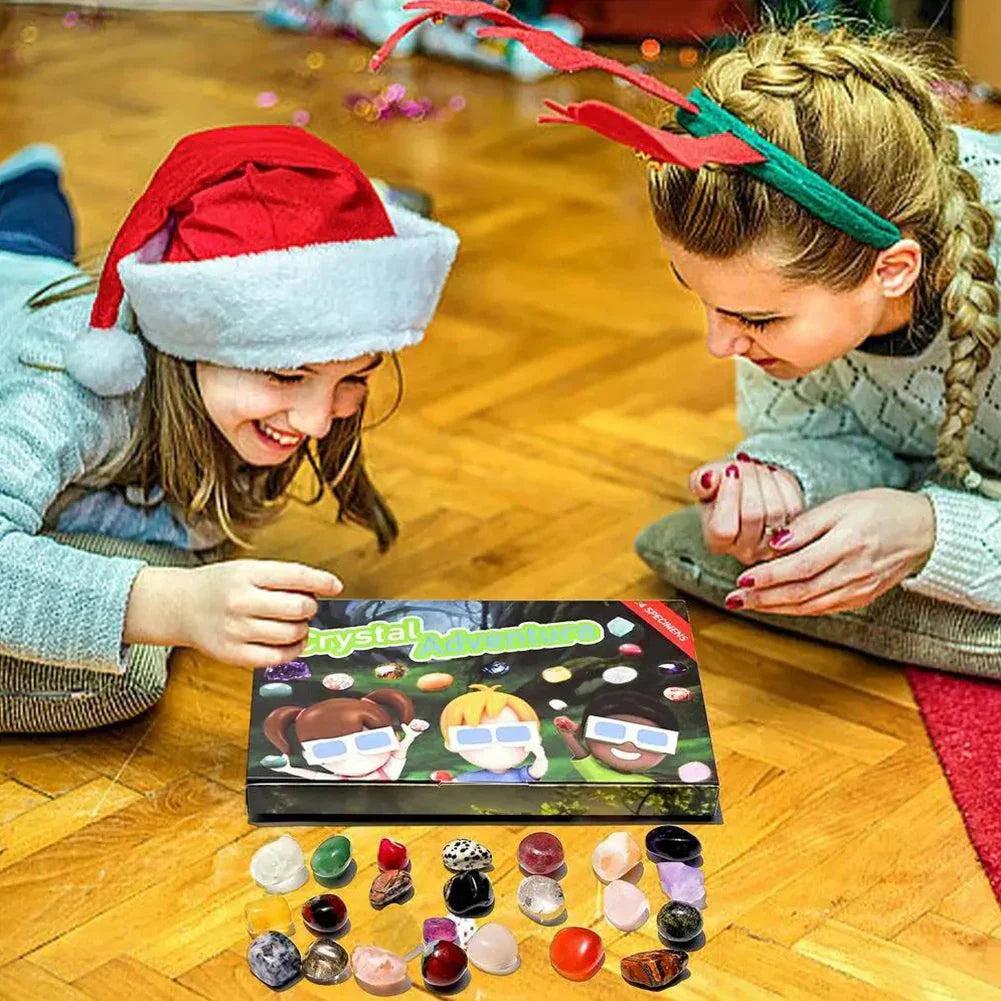 Adventskalender med 24 ædelsten og krystaller
