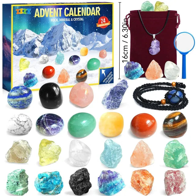24-dages sten- og krystal-adventskalender