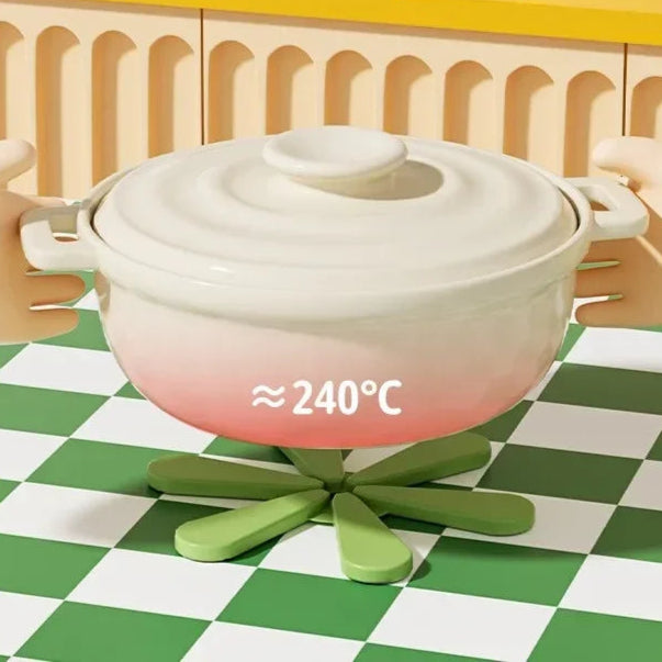 Træ Design Stativ Silikone Coaster 3 stk Sæt