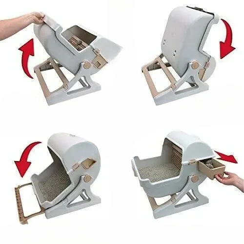 WhiskerEase - Selvrensende kattetoiletsæt – Smart hygiejnesandkassesystem til killinger og kæledyr