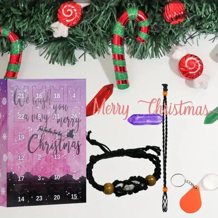 Adventskalender – krystalhalskæde med 24 sten