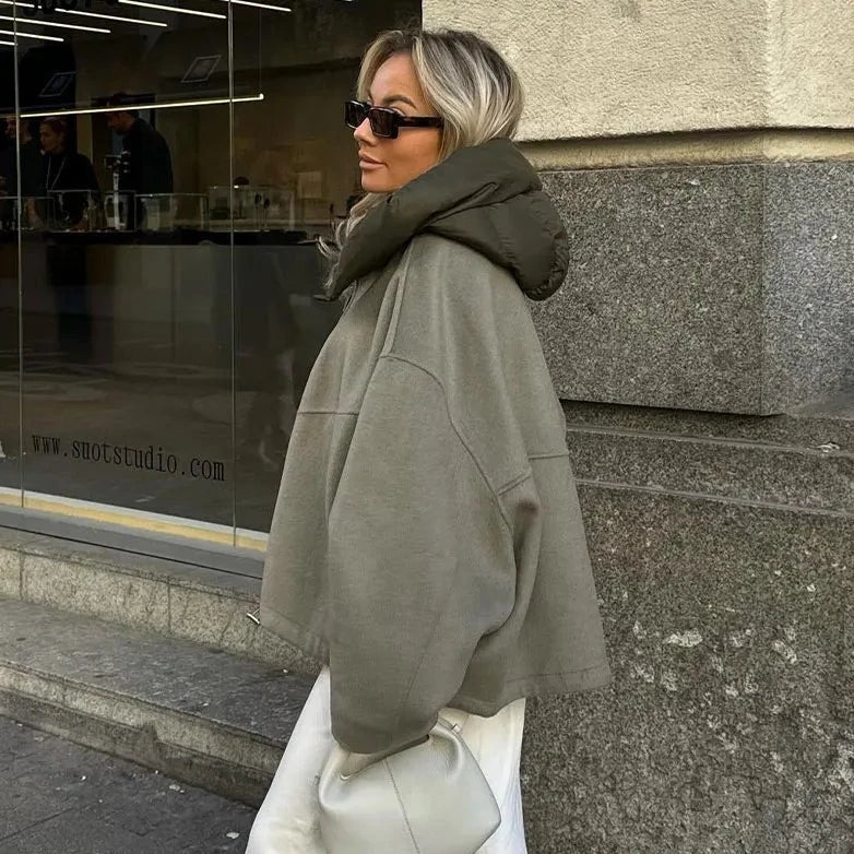 Karoline - Casual løs jakke med hætte til kvinder