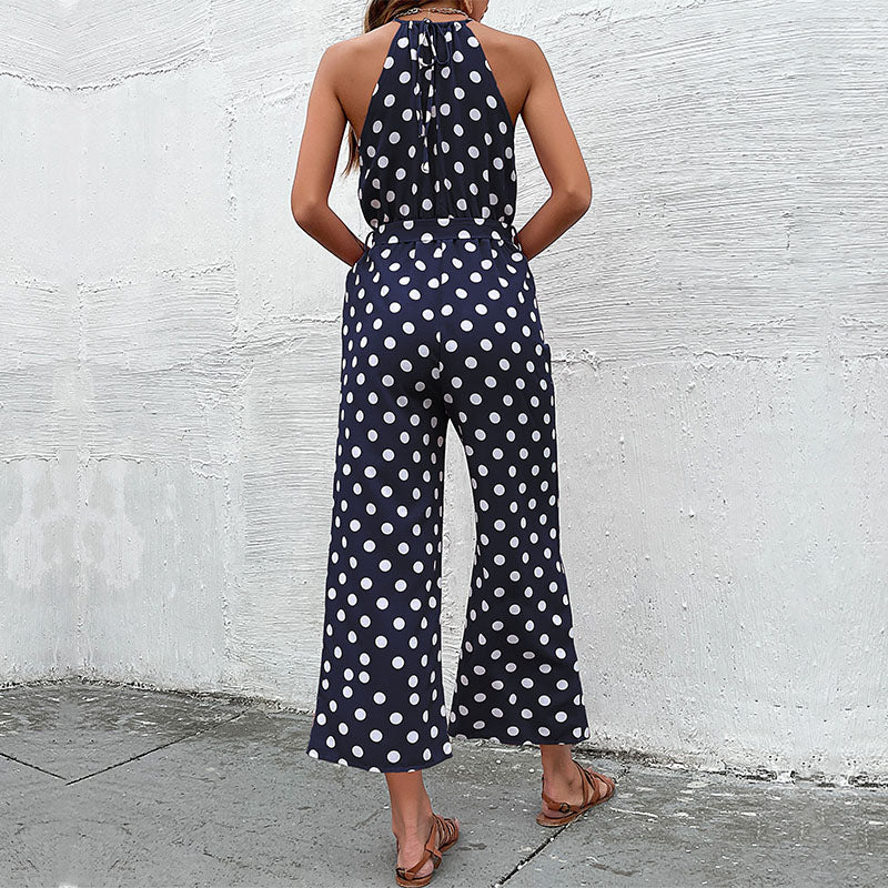 Dahlia - Alsidig jumpsuit med prikker med halter-neck