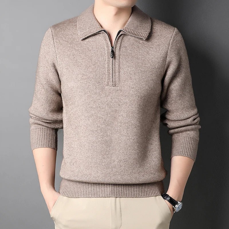 Sebastian | Blød herresweater med lynlås