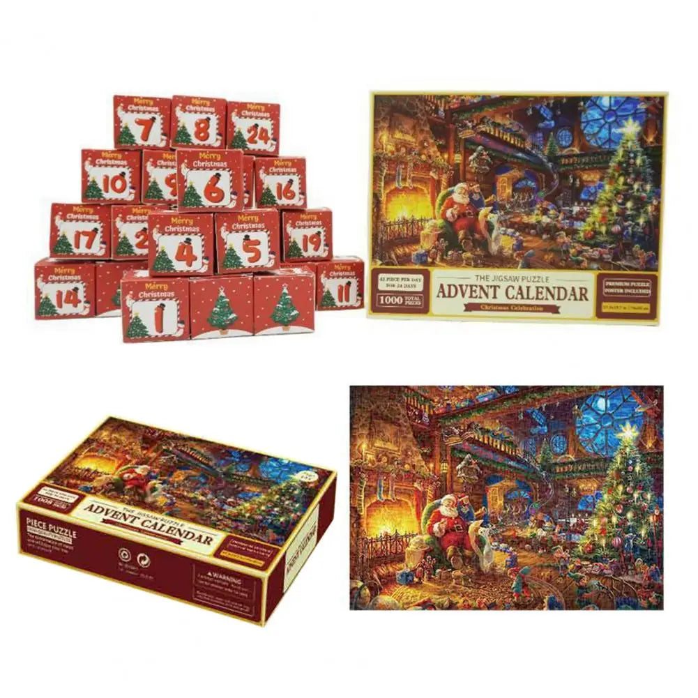 Adventskalender med puslespil og nedtælling