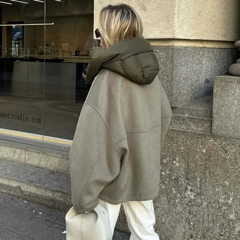 Karoline - Casual løs jakke med hætte til kvinder