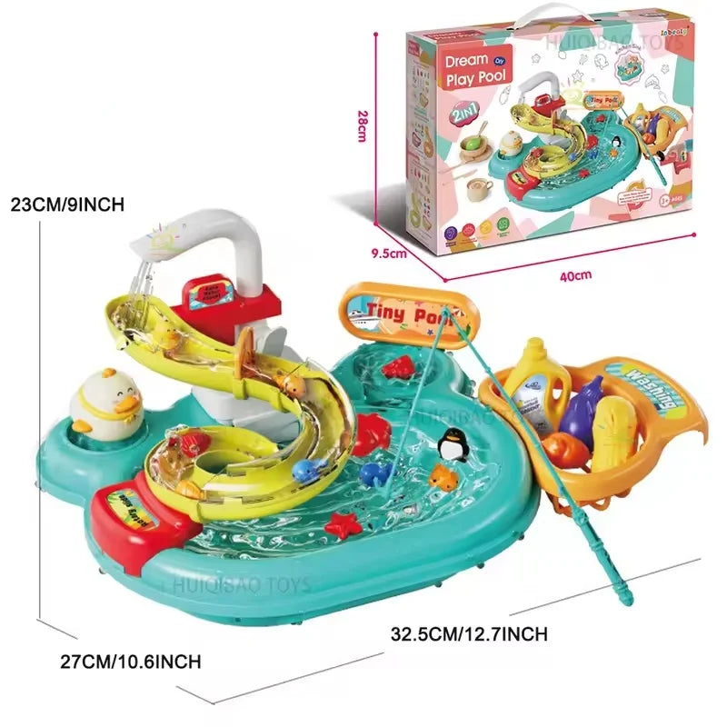 FinnyFun - Interaktivt 2-i-1 Montessori-legetøj med glidende fisk til børn