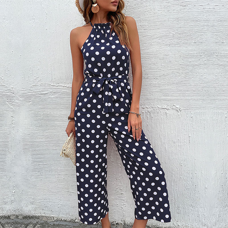 Dahlia - Alsidig jumpsuit med prikker med halter-neck