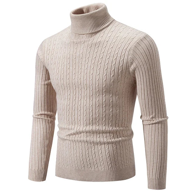 Premium strikket sweater med polokrave