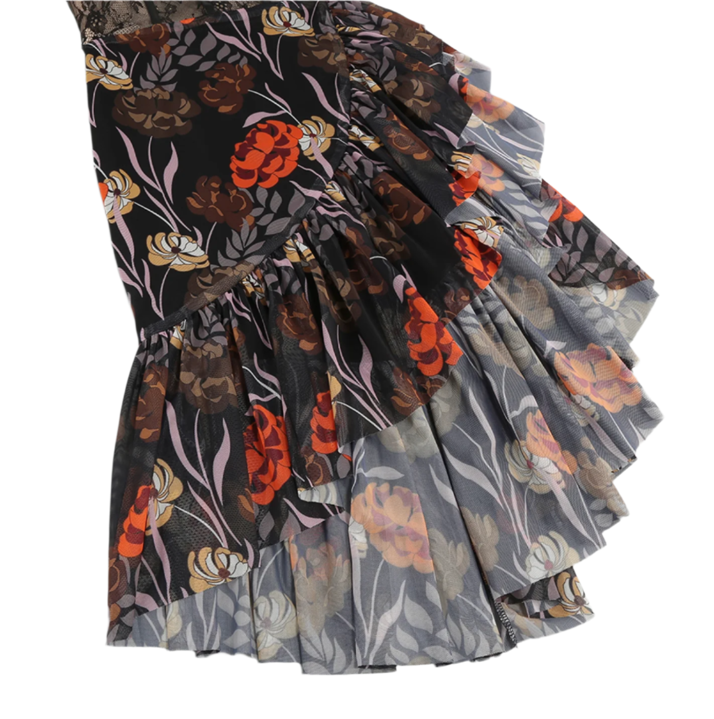 Misha - Blomstret kæreste med halsudskæring Cocktailkjole i korsetstil