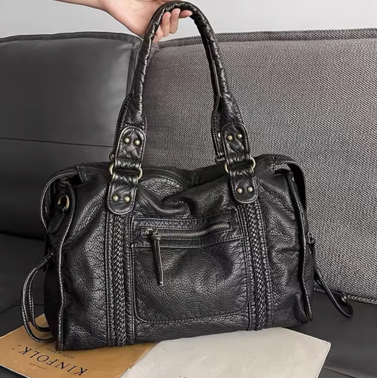 Anvano | Stor Kapacitet PU Læder Håndtaske