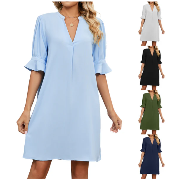 Elouisa | Mini sommerkjole med V-udskæring