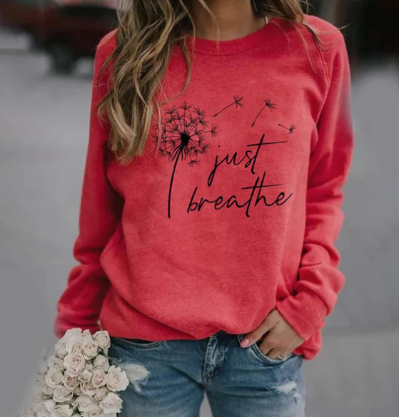 Just Breathe Graphic Mælkebøtte Sweatshirtet